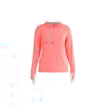 CAMISETA FEMININA ZIPER CANGURU MANGA LONGA COM DEDAL E CAPUZ UPF 50+