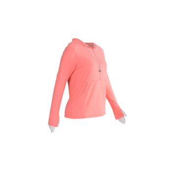 CAMISETA FEMININA ZIPER CANGURU MANGA LONGA COM DEDAL E CAPUZ UPF 50+