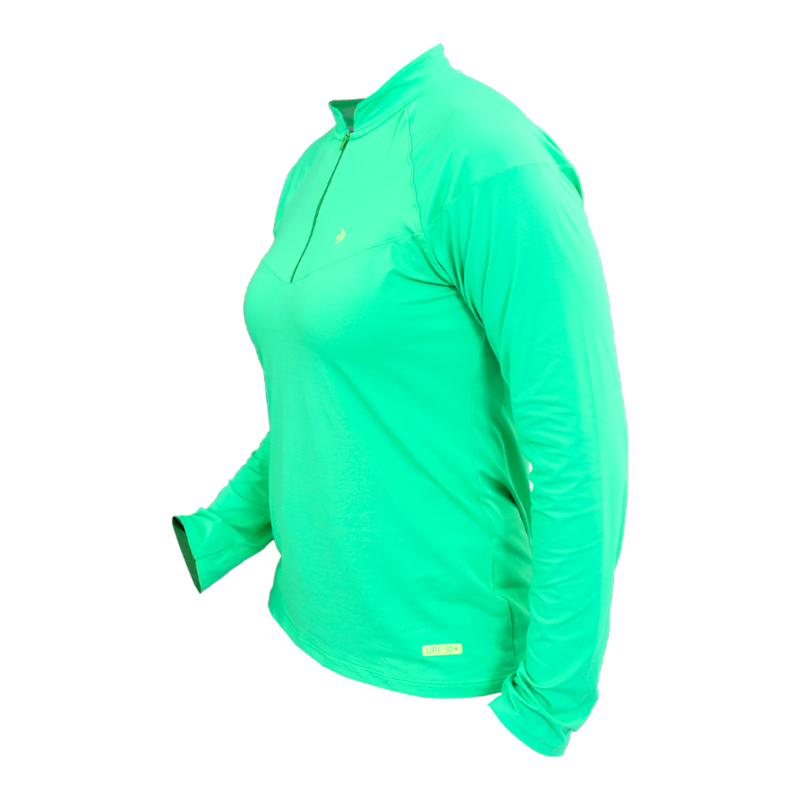 CAMISETA FEMININA ZIPER MANGA LONGA UPF 50+