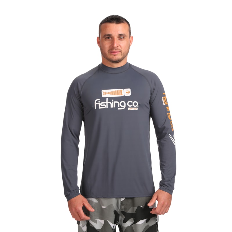CAMISETA MASCULINA BÁSICA MANGA LONGA FISHSCALE UPF 50+