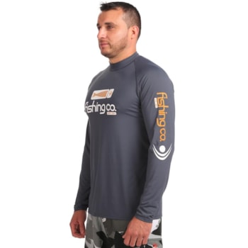 CAMISETA UV MASCULINA BÁSICA MANGA LONGA FISHSCALE UPF 50+