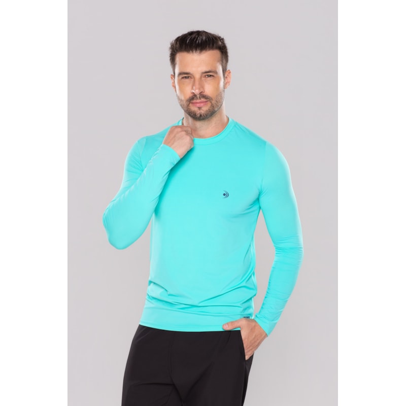 CAMISETA UV MASCULINA BÁSICA MANGA LONGA UPF 50+