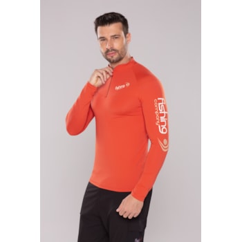CAMISETA UV MASCULINA ZIPER MANGA LONGA UPF 50+